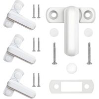 Set mit 4 Fenstersicherheitsschlössern, Fensterschlösser aus weißem Metall, Einbruchschutz für verschiedene Türen und Fenster, Haussicherheit