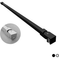 Braccio di supporto quadro per walk-in, 2 teste snodabili, finitura cromo o nero.(DianFlex) Misura: cm 120 Cromo