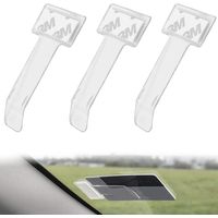 3 Pièces Support Carte Pare-Brise Porte-Carte Auto Clip de Carte Indépendant Support de Document Auto (Transparent)