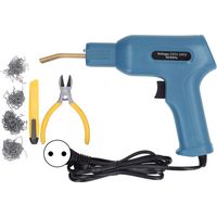 Kit de soudure plastique auto 50W avec agrafeuse thermique, réparation de pare-chocs voiture, 4 types de clous, cyan, prise UE 220-240V