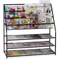Relaxdays – Porte-magazines en métal XL – Dimensions 96 x 97 x 37 cm – Design grille moderne – Pour salon, entrée ou chambre d'enfants