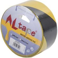 6PZ NASTRO SEGNALETICO ADESIVO PVC GIALLO/NERO mm50h. rotoli mt33 giallo/nero