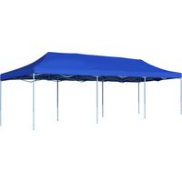Tente de réception pliable Tonnelle de réception Barnum 3x9 m Bleu 86135
