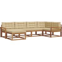 Set di divani da esterno 6 pz Naturale e Beige vidaXL