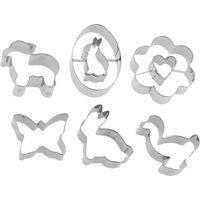 Ausstechformen, Edelstahl 430, Oster-Frühlingsmotive, 15-teiliges Set