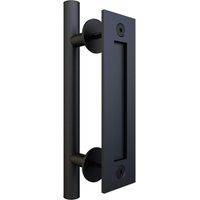 Ensemble De Poignées À Tirer Et À Encastrer Pour Porte Coulissante Et Porte En Bois Avec Poignées Deux Côtés (Revêtement En Poudre Noire)