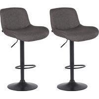 Set di 2 sgabelli da bar regolabili in altezza e girevoli con poggiapiedi rivestimento in tessuto grigio scuro struttura in metallo nero 100006087