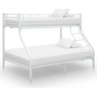 Letto Matrimoniale Moderno ,Letto a Castello Struttura Letto ,Bianco in Metallo 140x200 cm/90x200 cm ITD23366