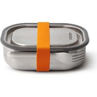 Futterdose 0,6 l Orange - Edelstahl - Schwarz Blum
