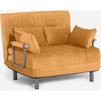 Poltrona letto pieghevole salvaspazio in velluto Deborah Twin Lux - Beige