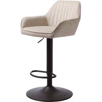 Nolan X2 verstellbare Barhocker, gepolstert mit beigem Stoff, Höhe 73,5 cm, Metallfüße (50830000)