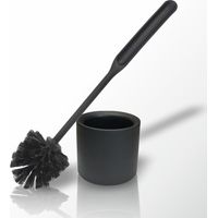 York Scopino per WC con supporto, per la pulizia del WC, per Hotel Gasthof Pension Restaurant moderno, nero opaco, 35 x 11 cm