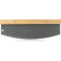 Mahlzeit Coltello per pizza in acciaio inox con manico in bambù , 36 x 12 cm, Coltello per pesare, tagliapizza