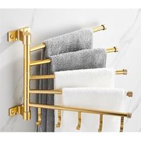 Porte-serviettes pivotant pour salle de bain, barres porte-serviettes pivotantes dorées, étendoirs muraux pour linge, barre porte-serviettes pivotante, porte-serviettes pliable pour buanderie et cuisi