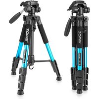 Trépied pour appareil photo, trépied léger avec rotule 3D amovible, trépied photo en aluminium pour reflex numériques Canon, Nikon et Sony, trépied pour smartphone avec support pour téléphone