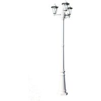 Garden Light Post 3-arms 215 cm White Aluminium vidaXL