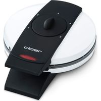 Cloer 261 Piastra per Coni, 800 W, diametro piastra di cottura 14,5 cm, rivestimento antiaderente, grado di doratura selezionabile, corpo in metallo verniciato bianco