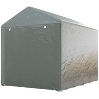 Toldo para bicicletas 1,6x2,2x1,7 m 2 habitaciones puerta cremallera impermeable anti-UV gris claro