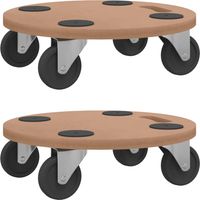 Chariots sur roulettes 2 pcs rond bois d'ingénierie