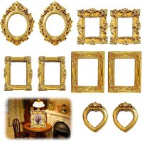 10 Pack Mini Photo Frame Vintage Resin Baroque Style Gold Photo Frame Photo Frame Photo Props Embossed Wall Decor Phone Case DIY KERYBW 10 Pack Mini Photo Frame