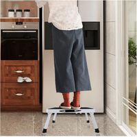 Escabeau pliant, réglable en hauteur, escabeau avec plateforme antidérapante, escabeau pour cuisine et ménage