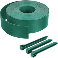 Vounot – Bordure de jardin flexible 20M en polyéthylène – Hauteur 8cm, épaisseur 3mm, 12 piquets inclus – Résistante aux intempéries, installation facile