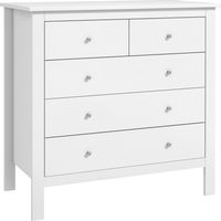Cómoda con 5 Cajones con Patas Elevadas Cajonera para Salón Oficina Estilo Moderno 79x39,5x80,5 cm Blanco