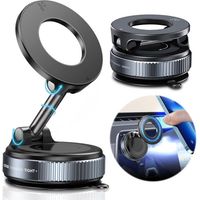 Support téléphonique magnétique à ventouse 360° réglable Sjqka – Compatible MagSafe, pliable et adhérent sur surfaces lisses