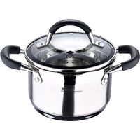Pentola in acciaio inox 16x10cm 1,8l con coperchio foodies bgmp-1504-bk masterpro