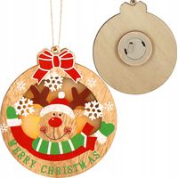 PENDENTE ALBERO DI NATALE RENA PER L'ALBERO DI NATALE LUMINOSO PALLINA DI LEGNO LED