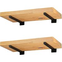 Heavy Duty Floating Shelf Brackets - 20 Cm Blind Black Industrial Metal Shelf