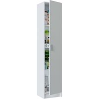 Mehrzweck-Kabinett Clearwater, Beistellschrank mit 1 Tür, Schuhregal Kleiderschrank mit Regalen, Vertikales Schuhregal, cm 37x37h180, Weiß
