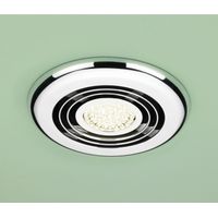 HiB Turbo Chrome Bathroom Inline Extractor Fan with Warm White LED Light - 33900