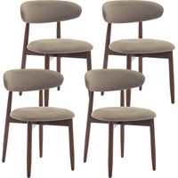 Smartue - Set da 4 sedie da pranzo, robuste ed eleganti, in stile minimalista scandinavo, ideali per sala da pranzo e cucina - Color Cammello