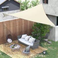 Voile d'ombrage rectangulaire 4 x 3 m pour jardin, terrasse ou patio, en polyester anti-UV beige
