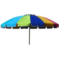 Parapluie de plage multicolore Ø240 cm avec poteau en aluminium anodisé et feuille de polyester en mer arc-en-ciel