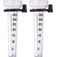 Lot de 4 pluviomètres, à fixation, Compteur pour le jardin, gros affichage, 35 mm/m², plastique, transparent