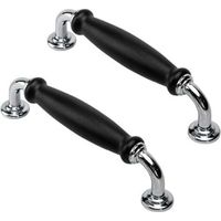 2 Pieces 128mm Black Vintage Door Knobs Cupboard Door Handles Cabinet Drawer Handles Furniture Doors for Cupboards Kitchen Pull Knobs Wardrobe Hole Distance