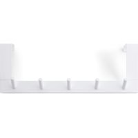 Rayen Appendiabiti con 5 ganci Appendiabiti da porta Barra gancio Appendiabiti per porta Multifunzionale Risparmia spazio Bianco 36x12,5x4cm