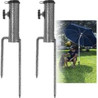 YMYNY Parasol Base, 2 Pack Parasol Anchor, Anchor Parasol Base, Elastic Adjustable Parasol Base, Versatile Metal Parasol Base for Sandy Beach or Ground