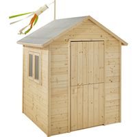 SOULET - Casita de Madera para Niños Garance 160x120x120 cm - Casita Infantil de Exterior - Cabaña de Madera para Jardín - Fácil Montaje - Diseño Clásico y Seguro