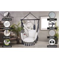 Hanging chair with cushions 150 kg capacity indooroutdoor use