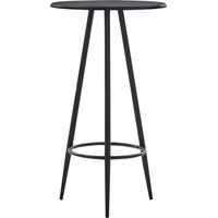 Vidaxl – Table de bar noire 60x107,5 cm – MDF durable – Pieds en acier – Design contemporain pour cuisine et salle à manger