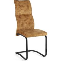 Sedia Thelma con struttura in acciaio, per arredo interno 43,5 x 62 x h 102 cm -Giallo / Confezione da 4 pezzi