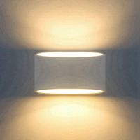 LED Wandleuchten Innen/Aussen Wandlampe 7W Auf und ab Einstellbarer Lichtstrahl Wandleuchte für Schlafzimmer Wohnzimmer Flur - Schwarz