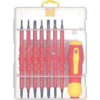 Pair - Tournevis électricien Jeu de tournevis isolés interchangeables 7 en 1, 500V, avec Phillips magnétique et embouts fendus, Kit d'outils de réparation pour électricien