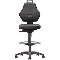 Chaise de travail pivotante Rl.+Repose-pieds Supertec noir Couleur de poignée bleue 580-860mm TECWERK