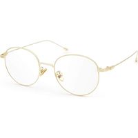 Lunettes anti-lumière bleue, montures rondes rétro, lunettes de jeu pour ordinateur, lunettes pour femmes et hommes (monture dorée, verres transparents)