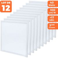 Europalamp – Dalle LED 600x600 40W – Ultra slim 9mm – Blanc neutre 4000K – Diffuseur anti-éblouissement – Pour bureaux et espaces de travail