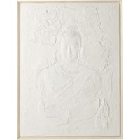 Tableau Effet Plâtre "Bouddha" 90x120cm Blanc